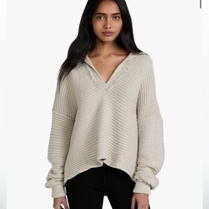 Free people deep v collared sweater size small